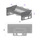 منقل تاشو ونش متال مدل سفری پایه دار با گریل بلند N8