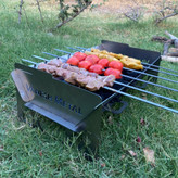 منقل تاشو ونش متال مدل سفری پایه دار با گریل کوتاه N11